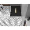 Receveur rectangulaire Mexen Toro SMC 110 x 70 cm, noir, grille dorée - 43707011-G