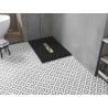 Receveur rectangulaire Mexen Toro SMC 110 x 70 cm, noir, grille dorée - 43707011-G