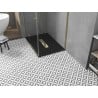 Receveur rectangulaire Mexen Toro SMC 110 x 70 cm, noir, grille dorée - 43707011-G