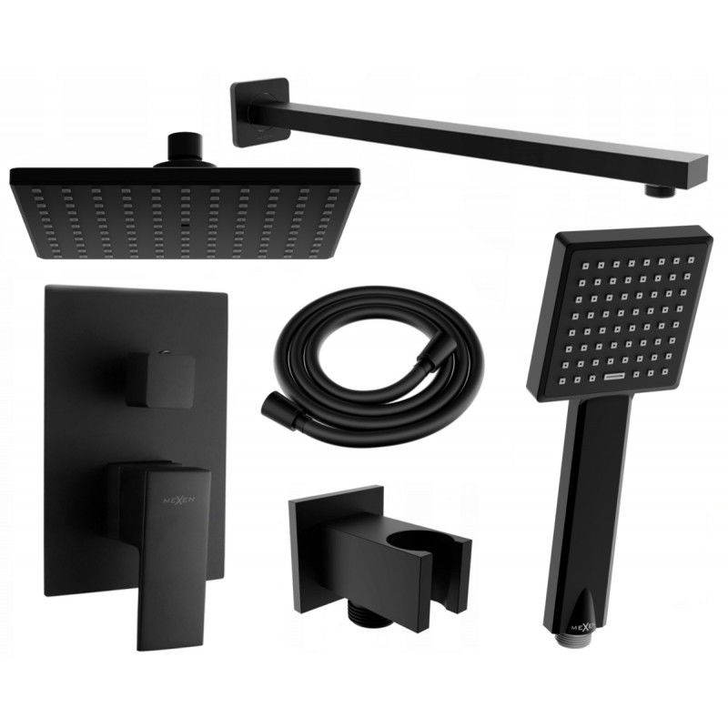 Ensemble de douche encastré Mexen Uno DR45, noir - 71435DR45-70