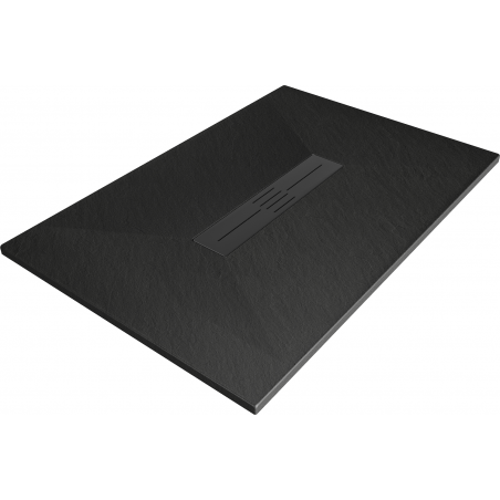 Bac à douche Mexen Toro rectangulaire SMC 130 x 70 cm, noir, cache noir - 43707013-B