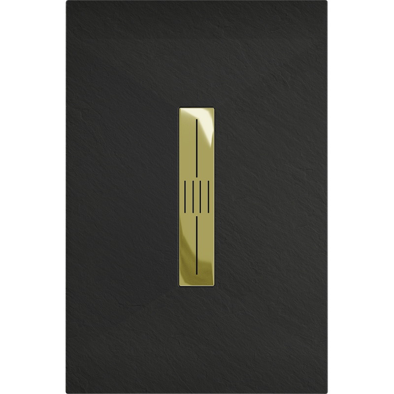 Mexen Toro receveur de douche rectangulaire SMC 120 x 90 cm, noir, cache-douche doré - 43709012-G