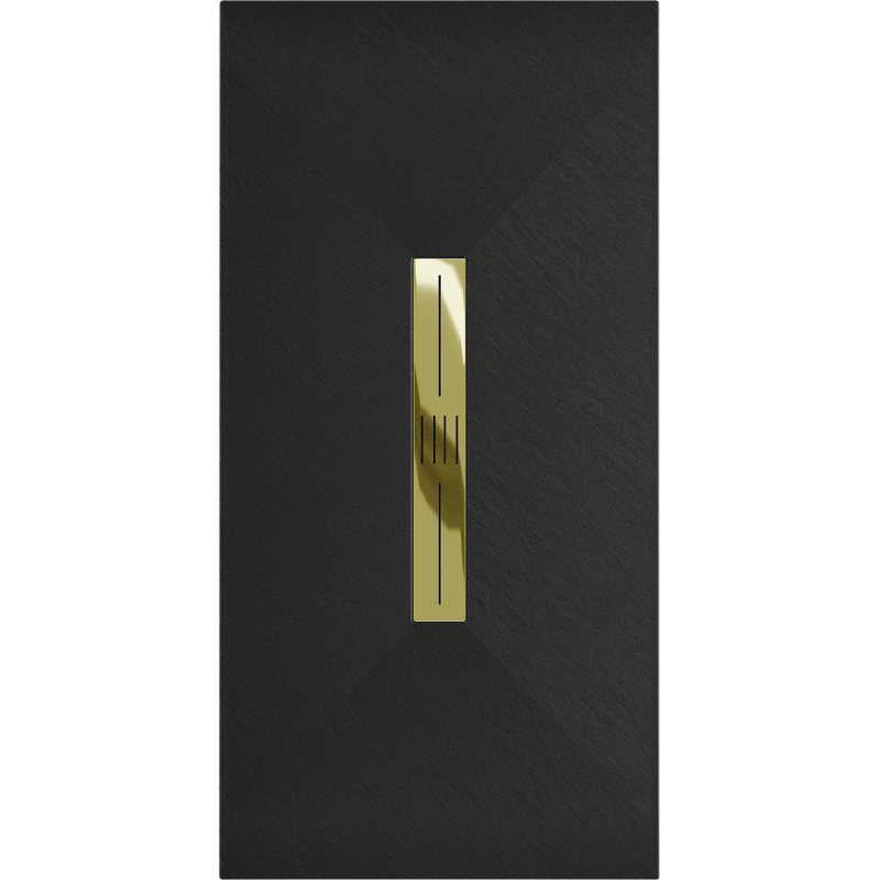Mexen Toro receveur de douche rectangulaire SMC 180 x 70 cm, noir, cache doré - 43707018-G