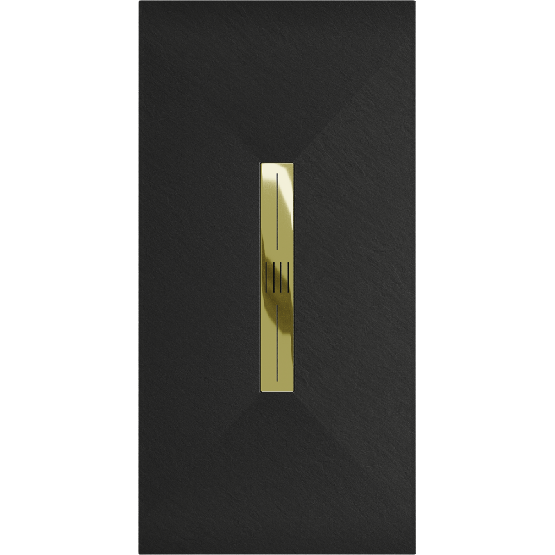Mexen Toro receveur de douche rectangulaire SMC 180 x 80 cm, noir, cache-douche doré - 43708018-G