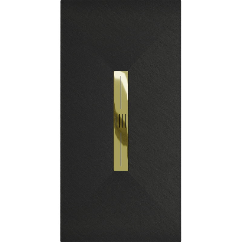 Mexen Toro receveur de douche rectangulaire SMC 170 x 80 cm, noir, couvercle doré - 43708017-G
