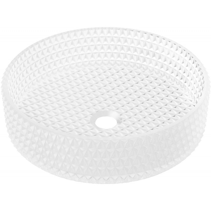 Mexen Aura lavabo à comptoir en verre 39 x 39 cm, verre dépoli - 24013930