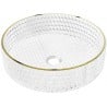 Mexen Aura lavabo en verre sur plan 39 x 39 cm, transparent/or - 24013905
