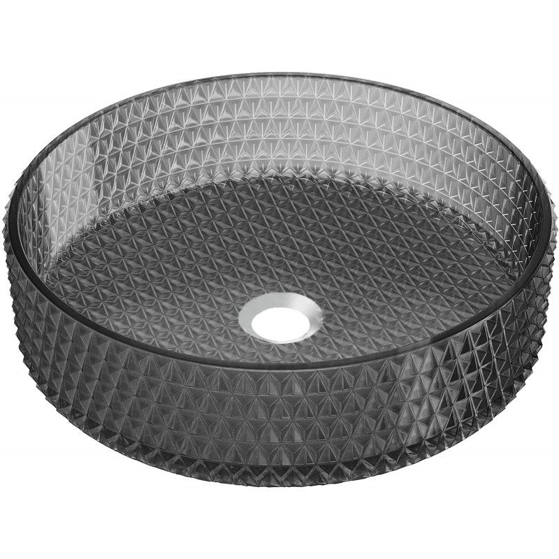 Mexen Aura lavabo à comptoir en verre 39 x 39 cm, Noir - 24013970