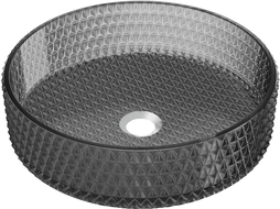 Mexen Aura lavabo à comptoir en verre 39 x 39 cm, Noir - 24013970