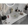 Mexen Aura lavabo en verre sur plan 39 x 39 cm, transparent/or - 24013905