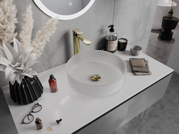 Mexen Aura lavabo à comptoir en verre 39 x 39 cm, verre dépoli - 24013930