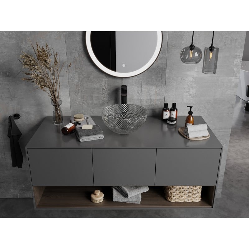 Mexen Dora lavabo en verre à poser 34 x 34 cm, transparent - 24113400