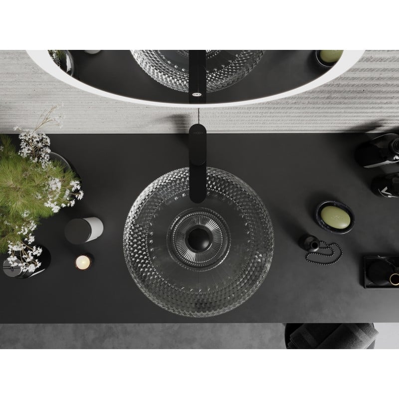 Mexen Heba lavabo en verre sur comptoir 45 x 45 cm, transparent - 24064500