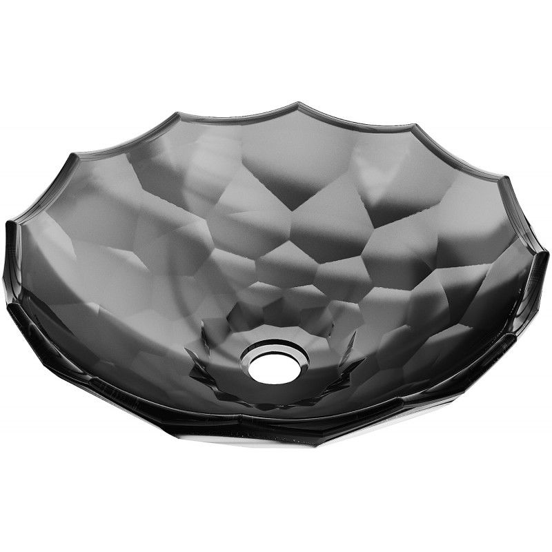 Mexen Inga lavabo à comptoir en verre 44 x 44 cm, Noir - 24074470
