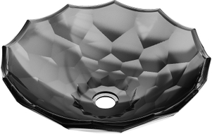 Mexen Inga lavabo en verre sur plan 44 x 44 cm, noir - 24074470