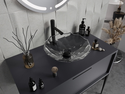 Mexen Inga lavabo à comptoir en verre 44 x 44 cm, transparent - 24074400