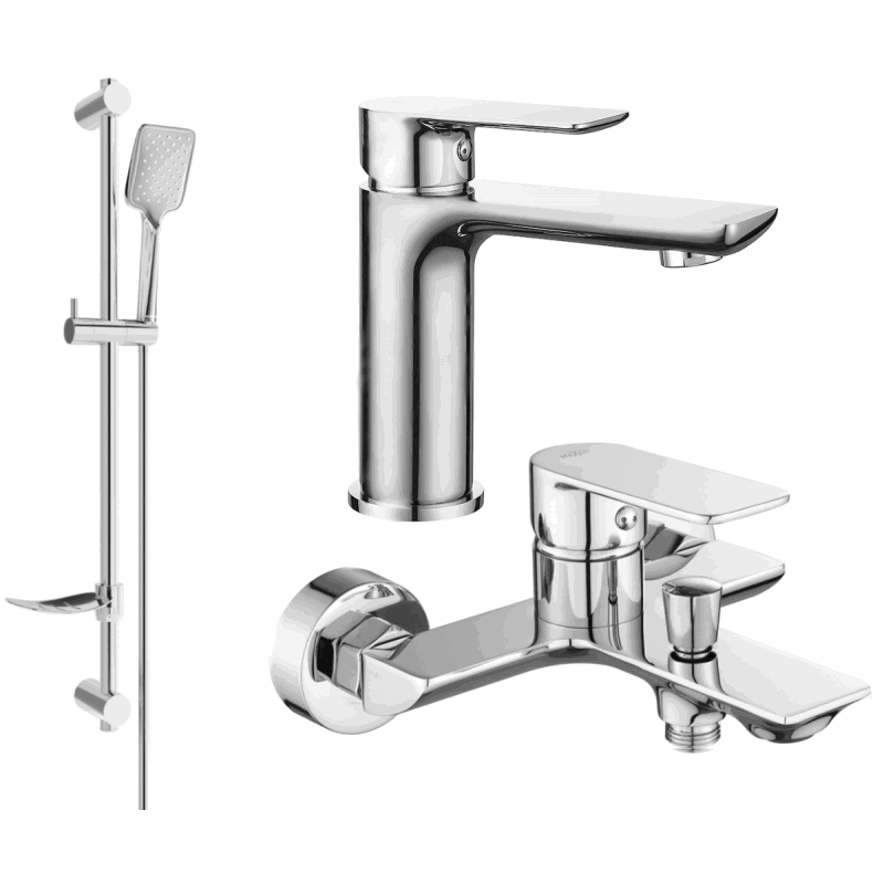 Mexen Alfa DF62 ensemble pour baignoire, chrome - 745703DF62-00