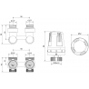 Mexen G01 ensemble thermostatique à deux tubes DN50, angle 1/2"x3/4", nickel - W911-012-918-01