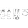 Mexen G01 kit thermostatique bicommande DN50, droit 1/2"x16 mm, nickel - W912-016-918-01