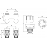 Mexen G02 ensemble thermostatique bicanal DN50, angulaire 1/2"x3/4", nickel - W911-012-928-01