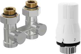 Mexen G02 kit thermostatique à deux tubes DN50, droit 1/2"x3/4", nickel - W912-012-928-01
