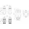 Mexen G04 ensemble thermostatique à deux tuyaux DN50, coudé 1/2"x3/4", nickel - W911-012-948-01