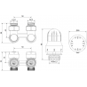 Mexen G04 set de thermostat à deux tubes DN50, angle 1/2"x16 mm, nickel - W911-016-948-01