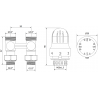 Mexen G04 ensemble thermostatique à deux tuyaux DN50, droit 1⁄2"x3⁄4", nickel - W912-012-948-01