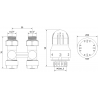 Mexen G04 ensemble équipé d'un thermostat à deux tubes DN50, droit 1/2"x16 mm, nickel - W912-016-948-01