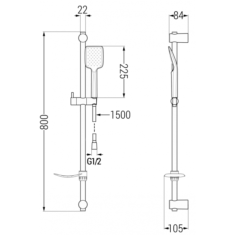 Mexen Alfa DF62 ensemble de douche, doré - 745704DF62-50