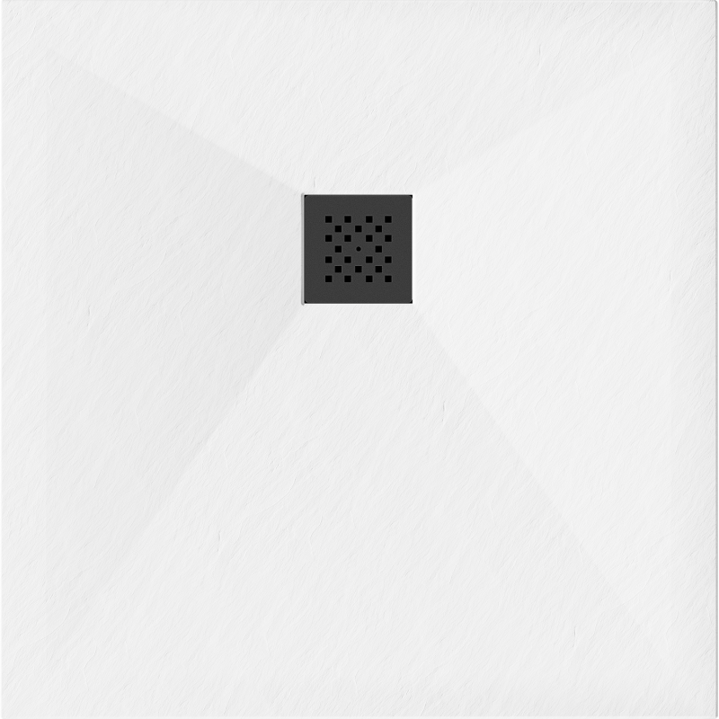 Mexen Stone+ receveur de douche composite carré 70 x 70 cm, blanc, cache noir - 44107070-B