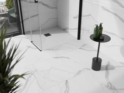 Mexen Stone+ receveur de douche composite carré 70 x 70 cm, blanc, cache noir - 44107070-B