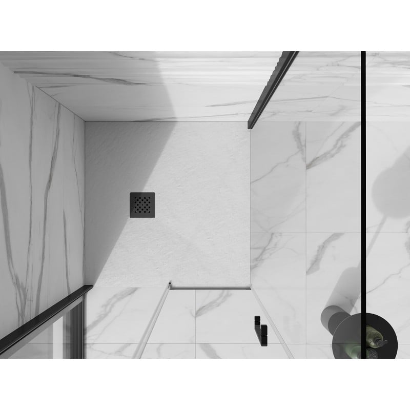 Mexen Stone+ receveur de douche composite carré 70 x 70 cm, blanc, cache noir - 44107070-B