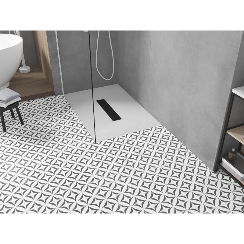 Mexen Toro receveur de douche rectangulaire SMC 120 x 70 cm, blanc, cache noir - 43107012-B