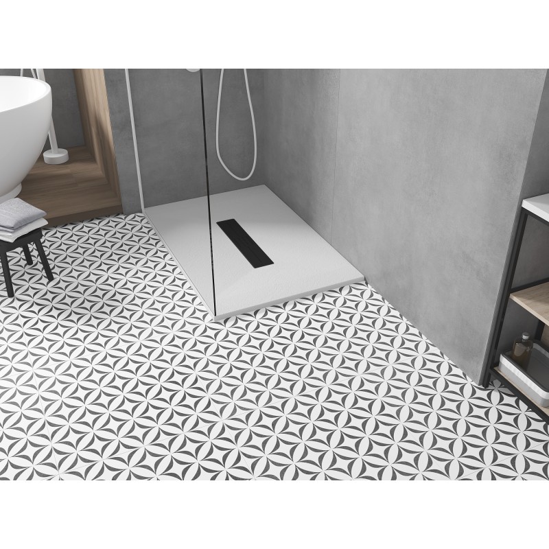 Mexen Toro receveur de douche rectangulaire SMC 110 x 70 cm, blanc, cache noir - 43107011-B