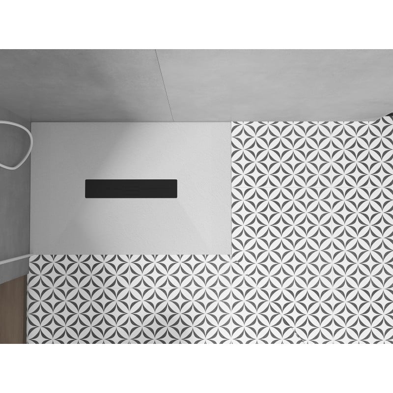Mexen Toro receveur de douche rectangulaire SMC 130 x 70 cm, blanc, cache noir - 43107013-B