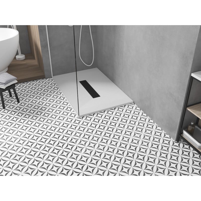 Mexen Toro receveur rectangulaire SMC 130 x 80 cm, blanc, cache noir - 43108013-B