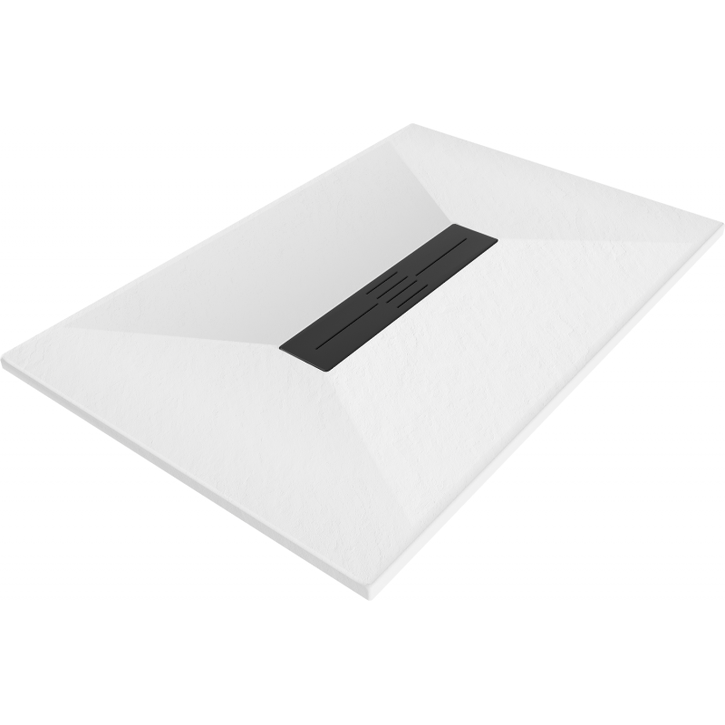 Mexen Toro receveur de douche rectangulaire SMC 100 x 80 cm, blanc, cache noir - 43108010-B