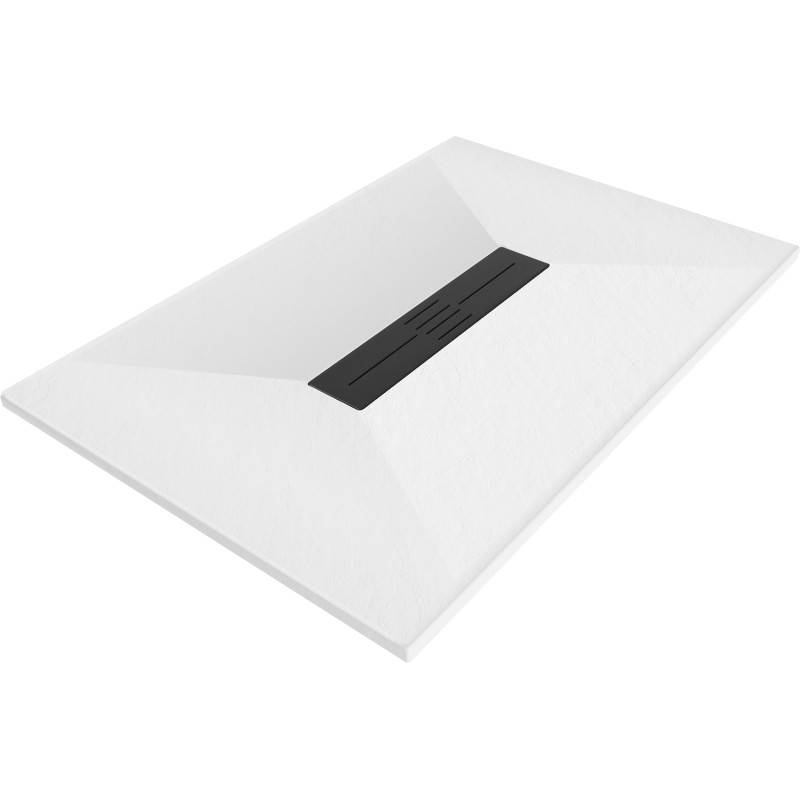 Mexen Toro receveur de douche rectangulaire SMC 100 x 90 cm, blanc, cache noir - 43109010-B