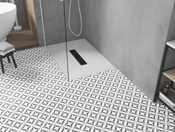 Mexen Toro receveur de douche rectangulaire SMC 100 x 90 cm, blanc, cache noir - 43109010-B