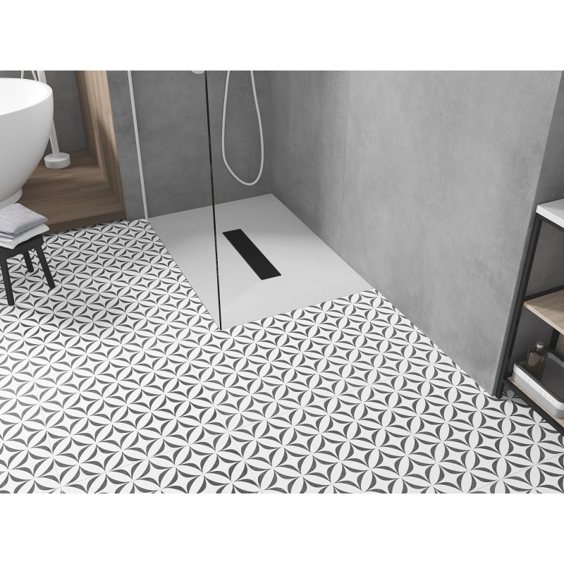 Mexen Toro receveur de douche rectangulaire SMC 120 x 90 cm, blanc, cache noir - 43109012-B