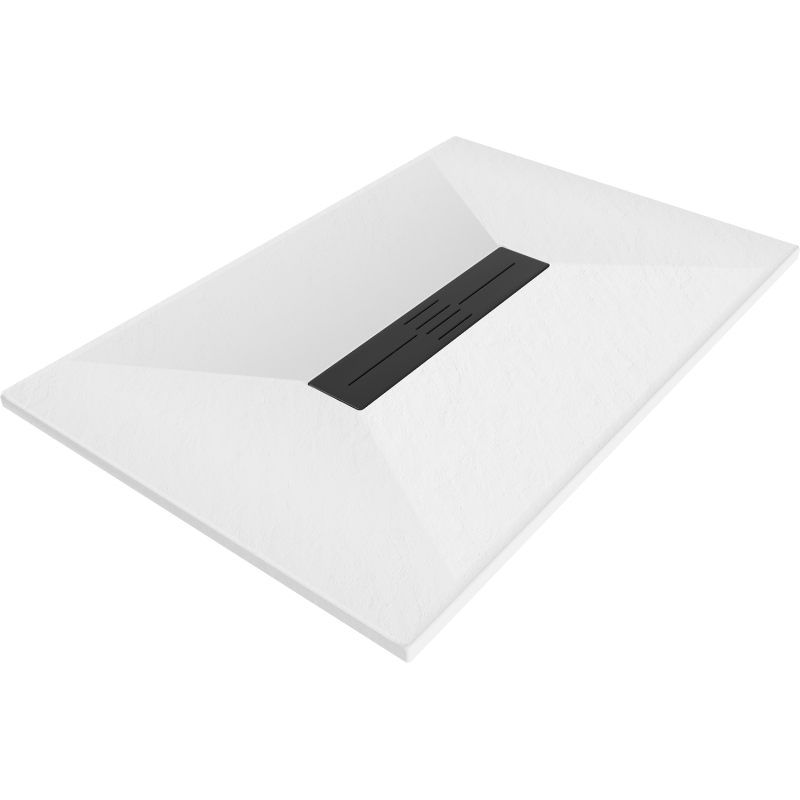 Mexen Toro receveur de douche rectangulaire SMC 130 x 90 cm, blanc, cache noir - 43109013-B