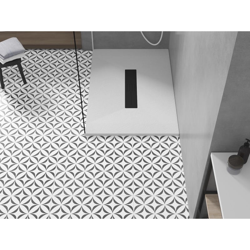 Mexen Toro receveur de douche rectangulaire SMC 130 x 90 cm, blanc, cache noir - 43109013-B