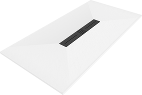 Mexen Toro douche rectangulaire SMC 180 x 70 cm, blanc, cache noir - 43107018-B