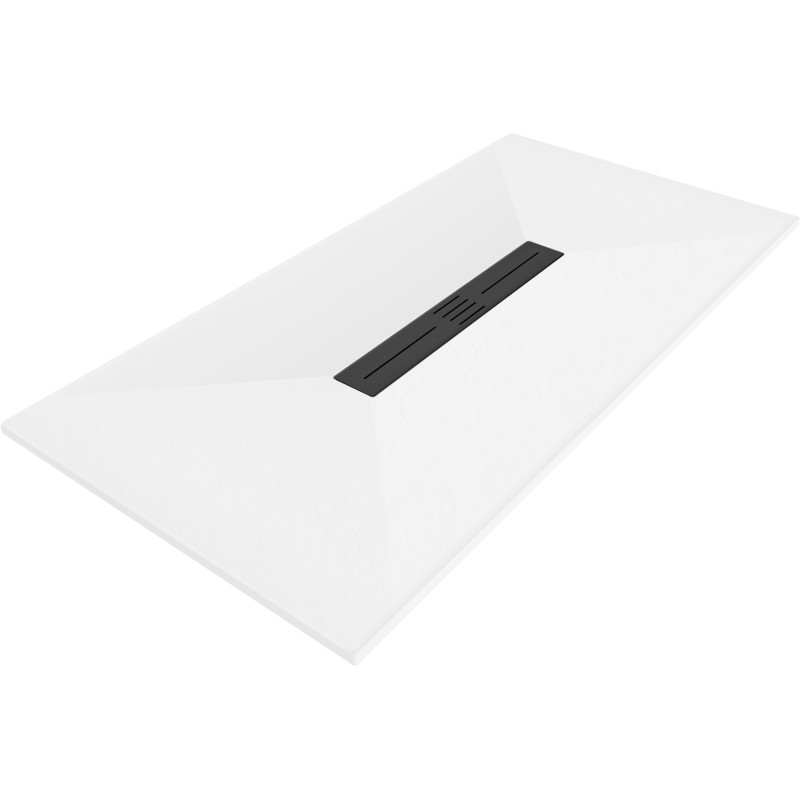 Mexen Toro receveur de douche rectangulaire SMC 150 x 80 cm, blanc, cache noir - 43108015-B