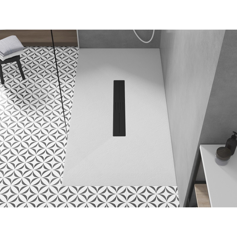Mexen Toro receveur de douche rectangulaire SMC 150 x 80 cm, blanc, cache noir - 43108015-B