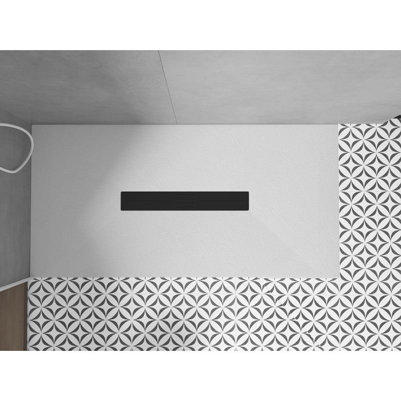 Mexen Toro receveur de douche rectangulaire SMC 160 x 80 cm, blanc, cache noir - 43108016-B