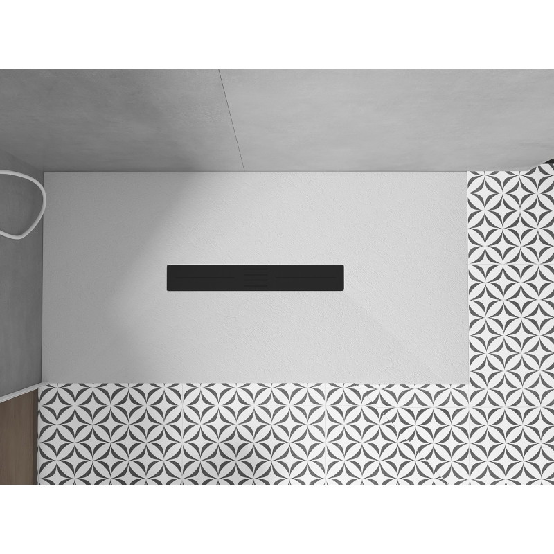 Mexen Toro receveur de douche rectangulaire SMC 150 x 80 cm, blanc, cache noir - 43108015-B