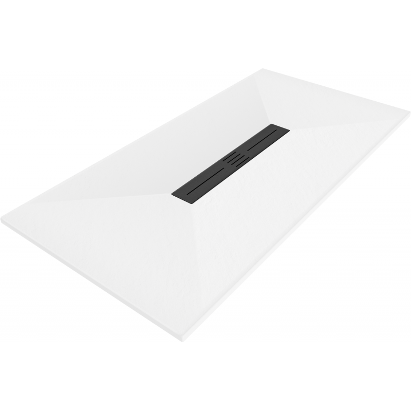 Receveur rectangulaire Mexen Toro SMC 180 x 80 cm, blanc, cache noir - 43108018-B