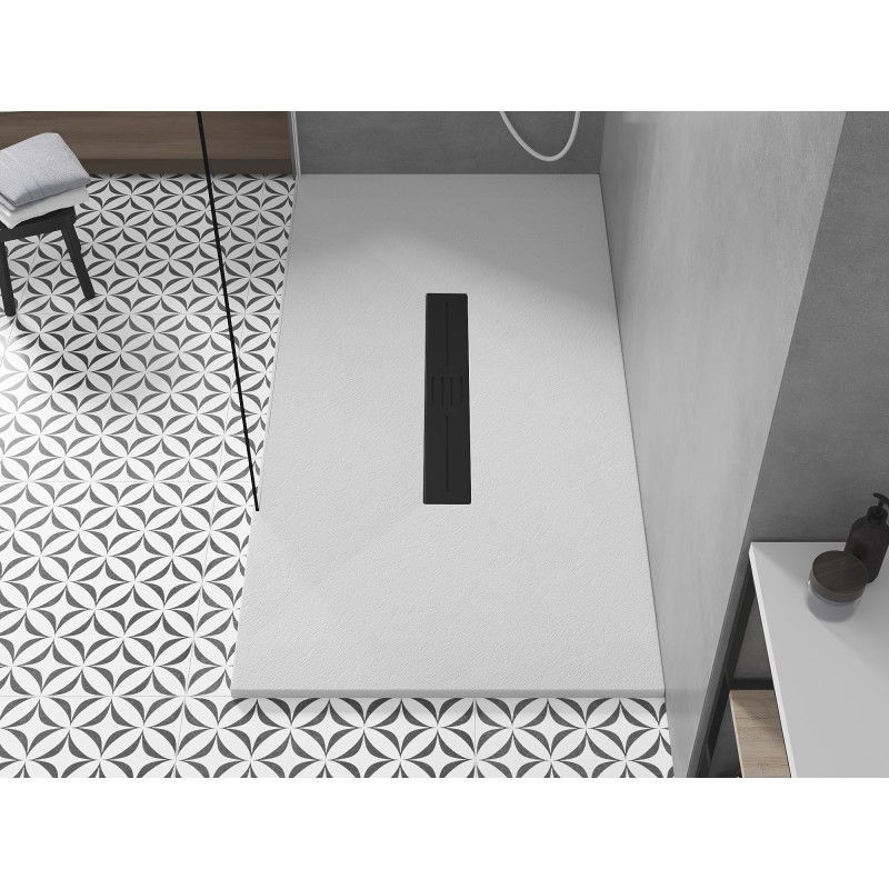 Mexen Toro receveur de douche rectangulaire SMC 150 x 90 cm, blanc, cache noir - 43109015-B